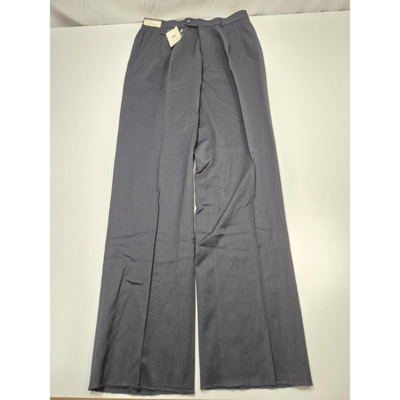 MIKO DAVIZZO Other - MIKO DAVIZZO Dress Pants Mens 34x36 Blue Wool Pleated Straight Unhemmed NWT